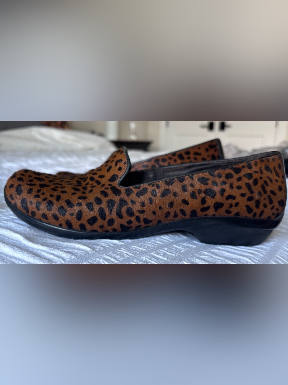 Dansko Leopard Print Slip On Shoes in Brown and Black - Picture 3 of 6